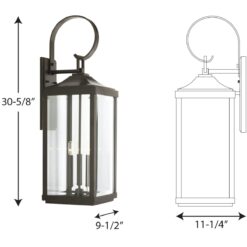 Progress Lighting Gibbes Street 3 -Light 30.62-in H Antique Bronze Hardwired Outdoor Wall Light