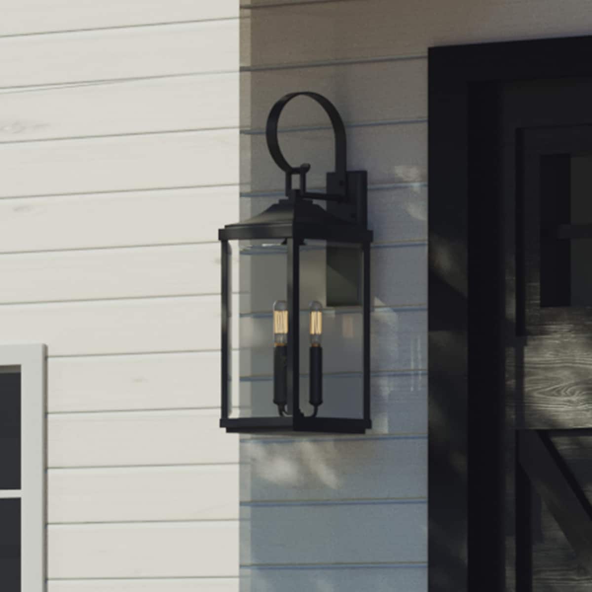 Progress Lighting Gibbes Street 3 -Light 30.62-in H Black Hardwired Outdoor Wall Light