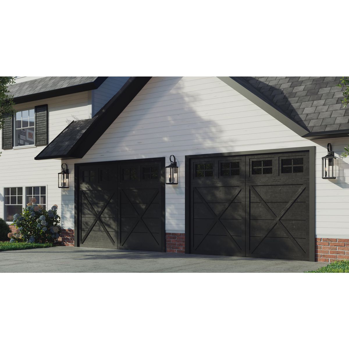 Progress Lighting Gibbes Street 3 -Light 30.62-in H Black Hardwired Outdoor Wall Light
