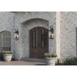 Progress Lighting Gibbes Street 3 -Light 30.62-in H Black Hardwired Outdoor Wall Light