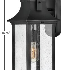 Hinkley Grant 1 -Light 16.75-in H Black Hardwired Outdoor Wall Light
