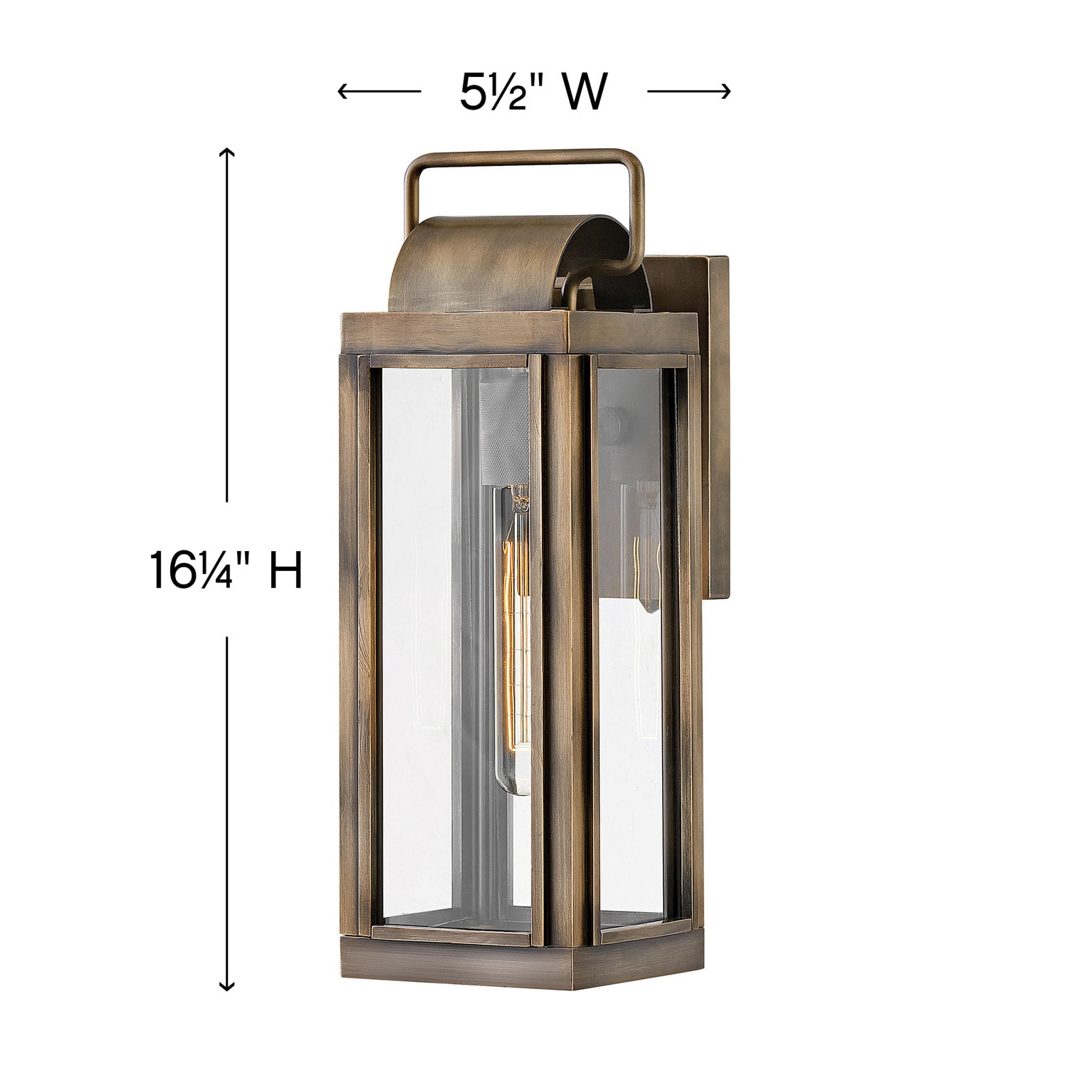 Hinkley Sag Harbor 1 -Light 16.25-in H Brushed Bronze Hardwired Outdoor Wall Light