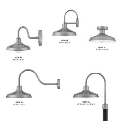 Hinkley Forge 1 -Light 17.5-in H Brushed Aluminum Hardwired Dark Sky Outdoor Wall Light