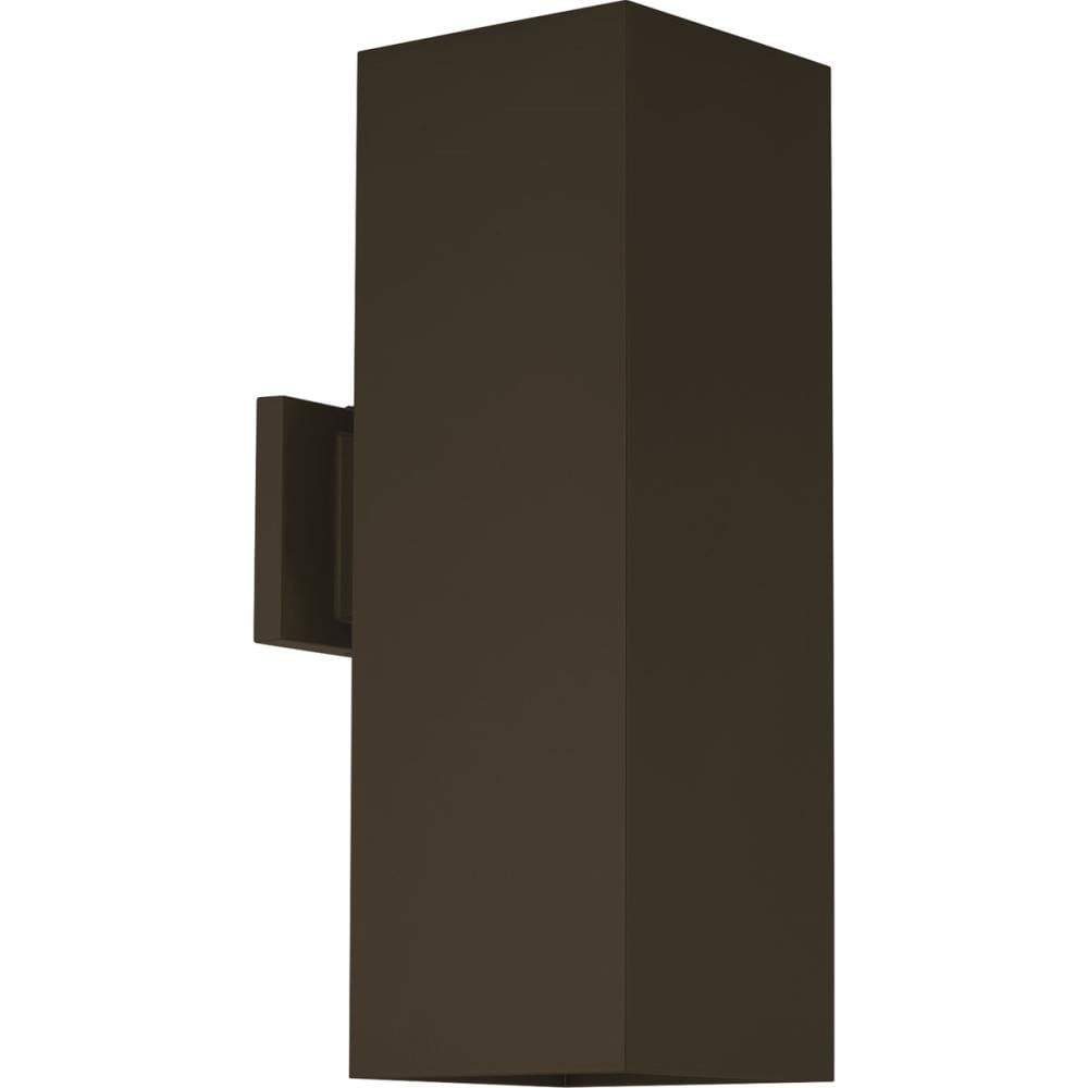 Progress Lighting LED Sq Cylinder 18-in H Antique Bronze Hardwired Integrated LED Outdoor Wall Light