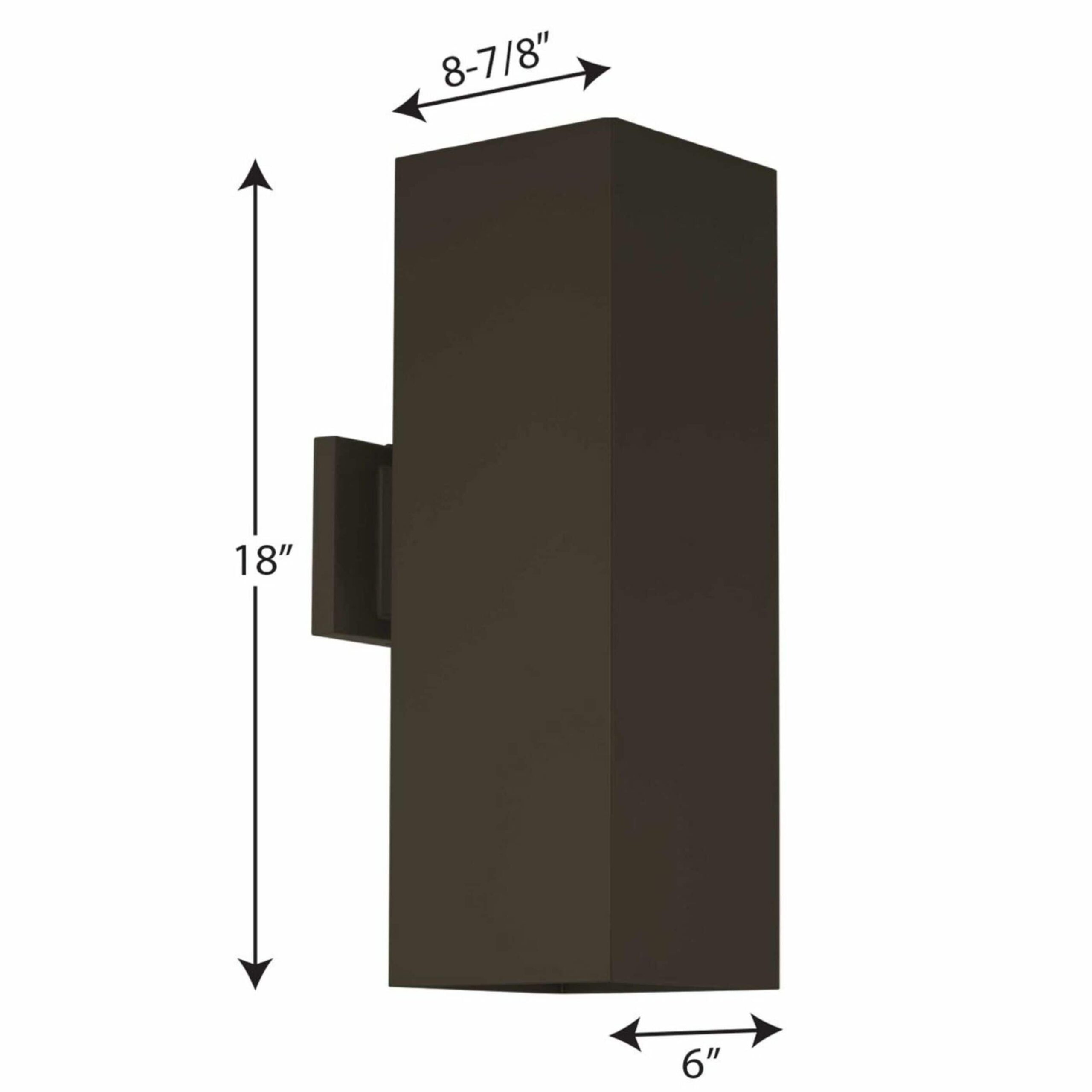 Progress Lighting LED Sq Cylinder 18-in H Antique Bronze Hardwired Integrated LED Outdoor Wall Light