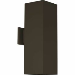 Progress Lighting LED Sq Cylinder 18-in H Antique Bronze Hardwired Integrated LED Outdoor Wall Light