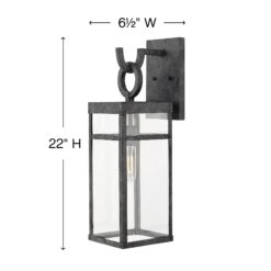 Hinkley Porter 1 -Light 22-in H Antique Black Hardwired Outdoor Wall Light