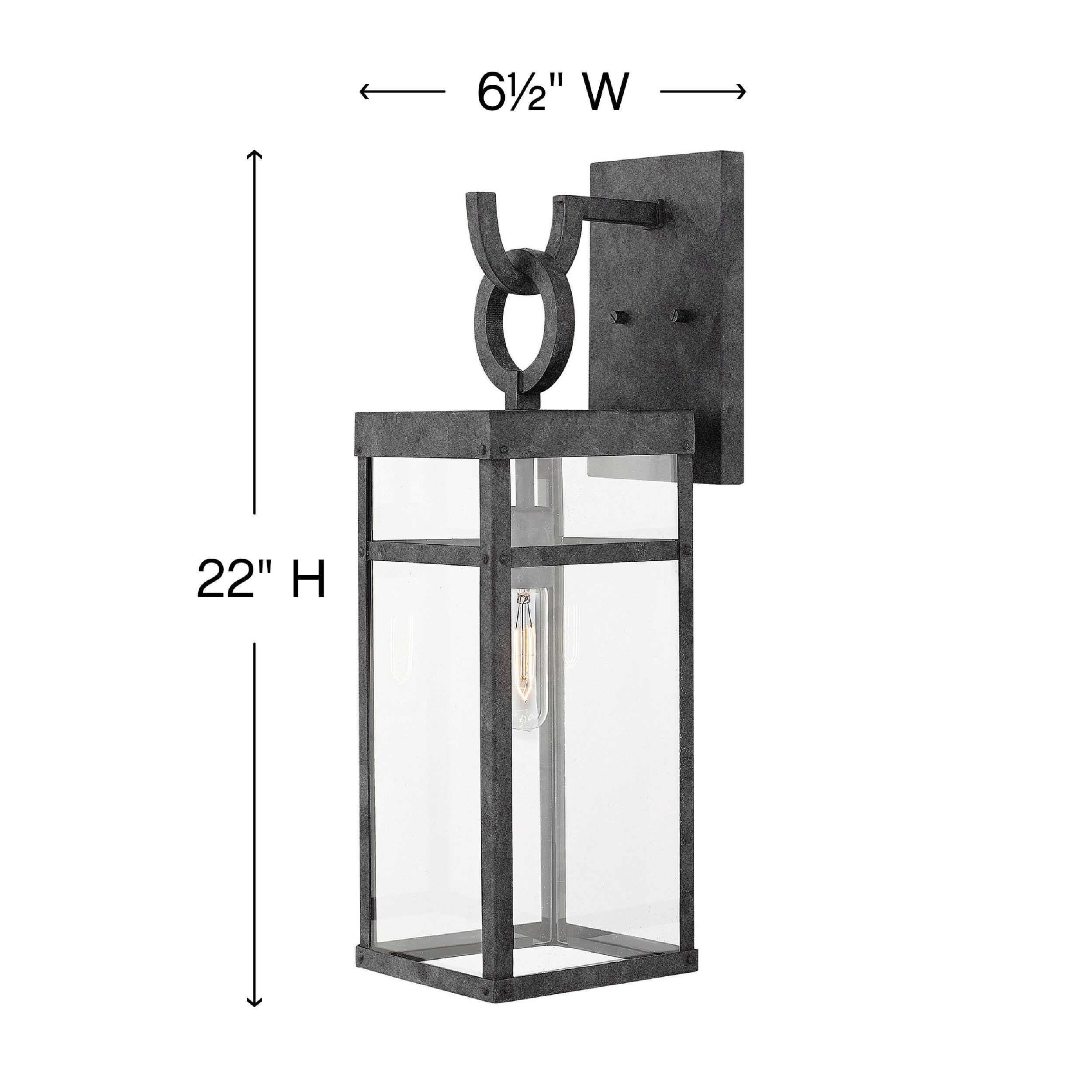 Hinkley Porter 1 -Light 22-in H Antique Black Hardwired Outdoor Wall Light