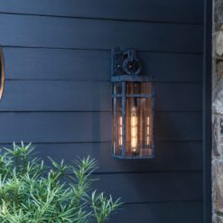 Hinkley Porter 1 -Light 22-in H Antique Black Hardwired Outdoor Wall Light