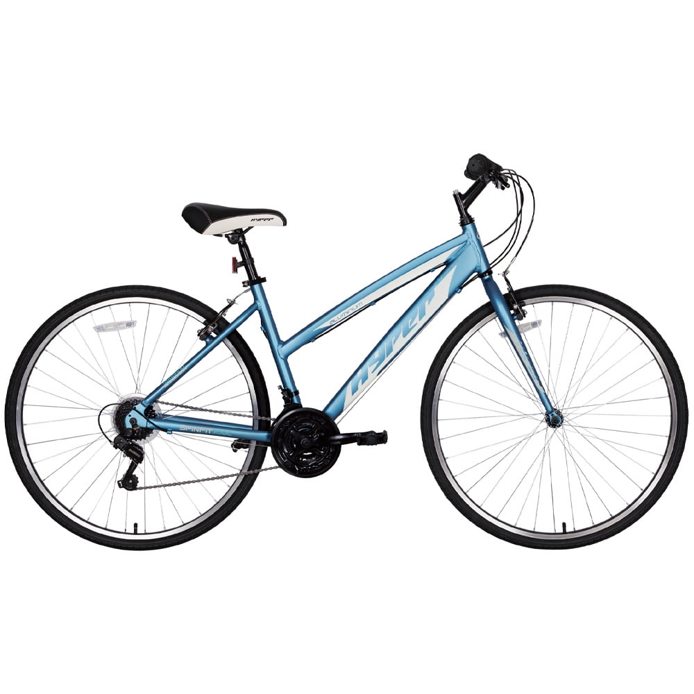 Hyper Bicycles 700c Ladies Spin Fit Hybrid Bike for Adults, Teal and White