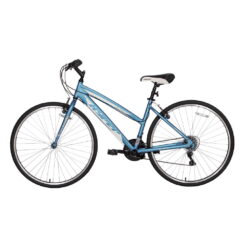 Hyper Bicycles 700c Ladies Spin Fit Hybrid Bike for Adults, Teal and White