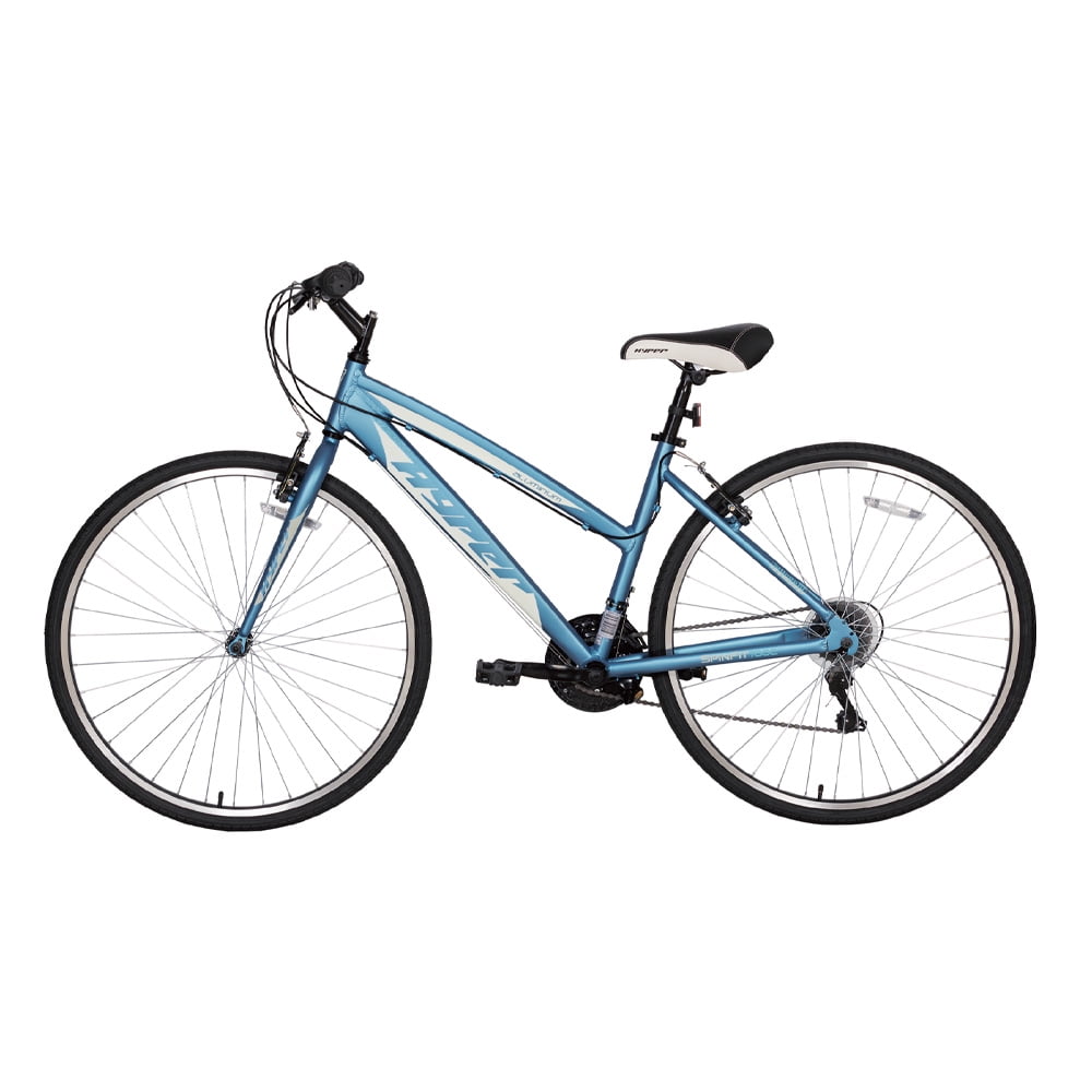 Hyper Bicycles 700c Ladies Spin Fit Hybrid Bike for Adults, Teal and White