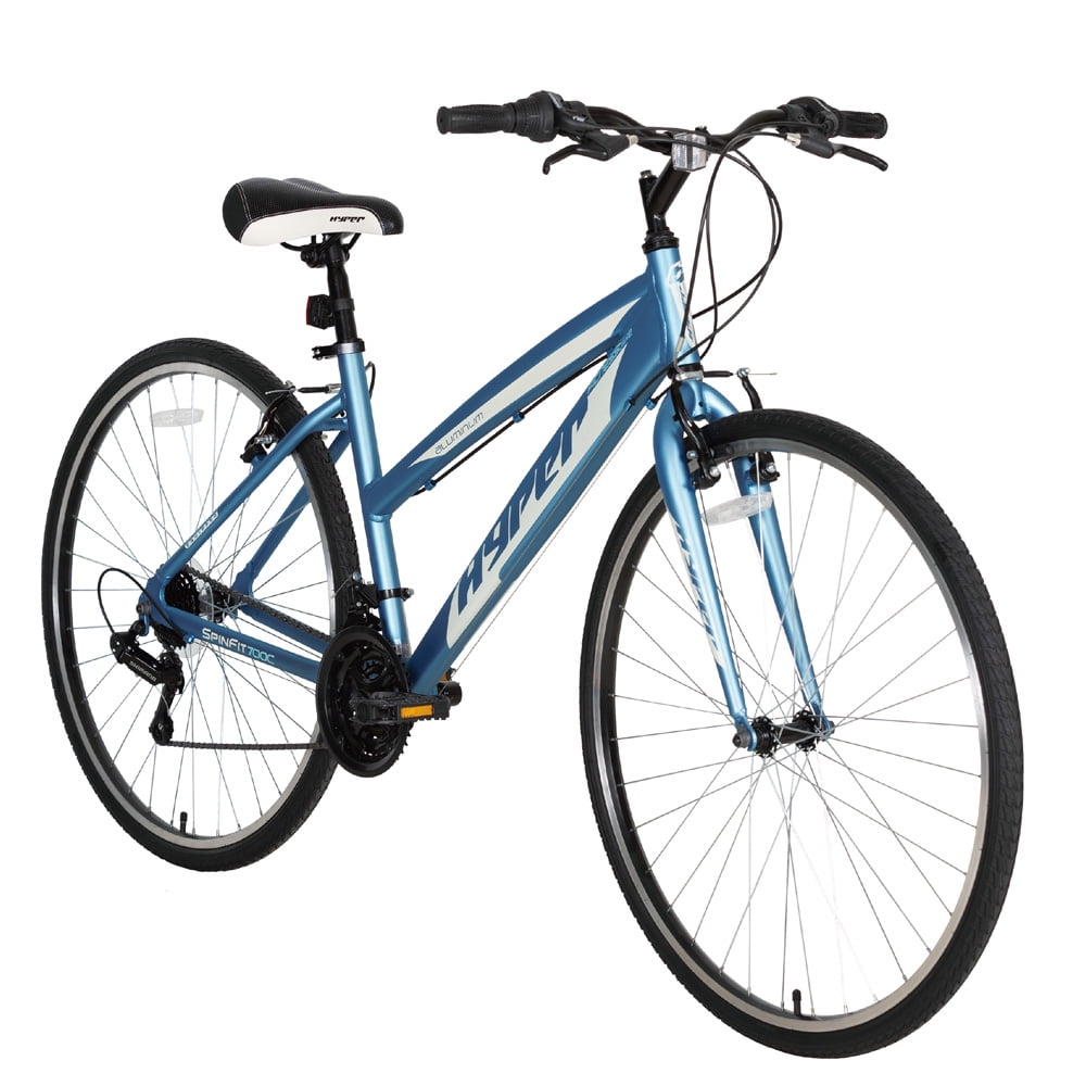 Hyper Bicycles 700c Ladies Spin Fit Hybrid Bike for Adults, Teal and White