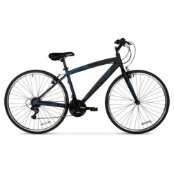 Hyper Bicycle 700c Men's Spin Fit Hybrid Bike, Black and Blue, Adults