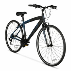 Hyper Bicycle 700c Men's Spin Fit Hybrid Bike, Black and Blue, Adults