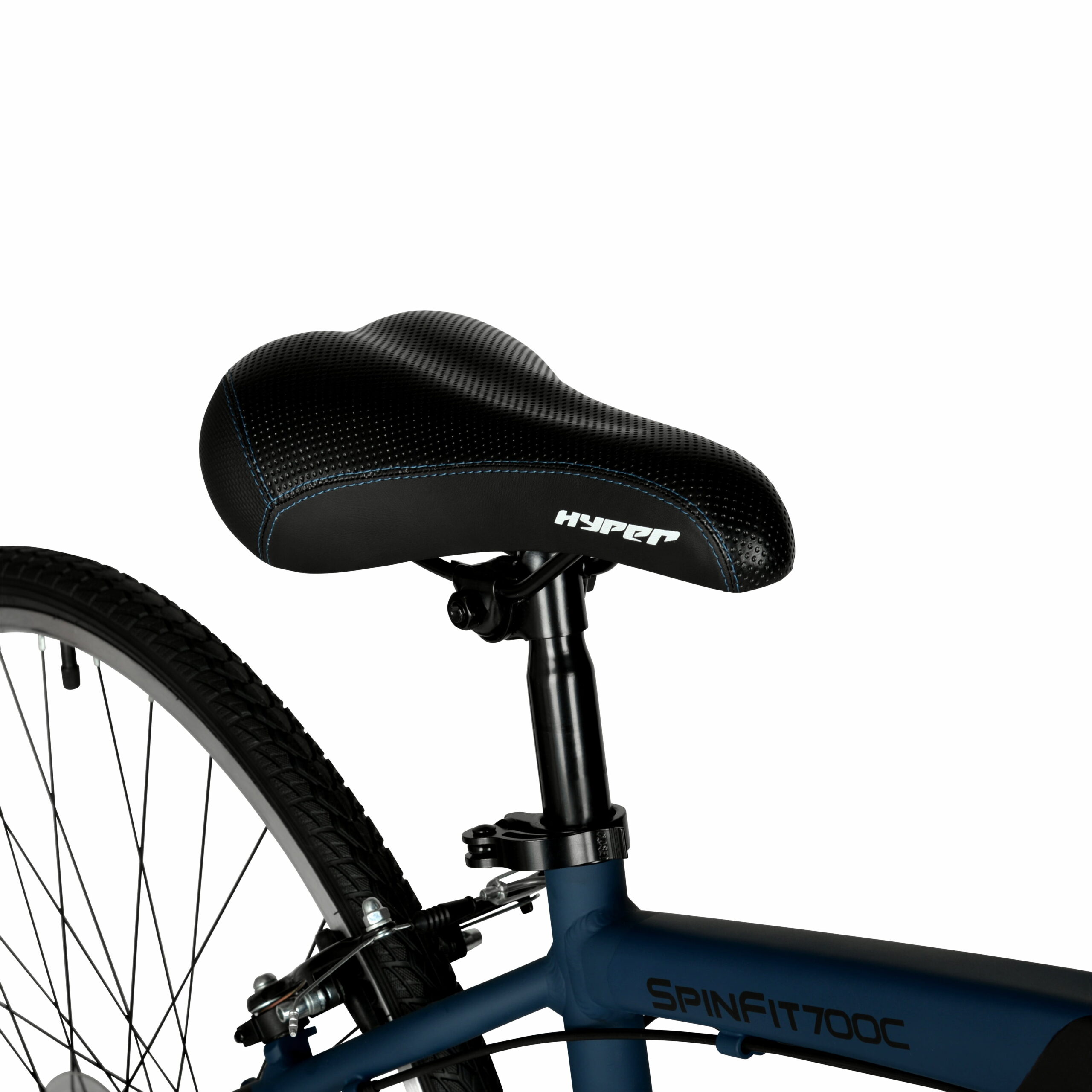 Hyper Bicycle 700c Men's Spin Fit Hybrid Bike, Black and Blue, Adults