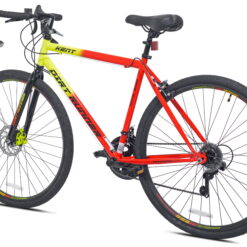 Kent 700c Dirt Runner Men's Gravel Bike, 14 Speed, Neon Red / Orange