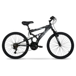 Hyper Bicycles 24" Havoc Mountain Bike, Youth/Adult, Recommended Ages 10-14 Years Old, Black