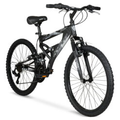 Hyper Bicycles 24" Havoc Mountain Bike, Youth/Adult, Recommended Ages 10-14 Years Old, Black