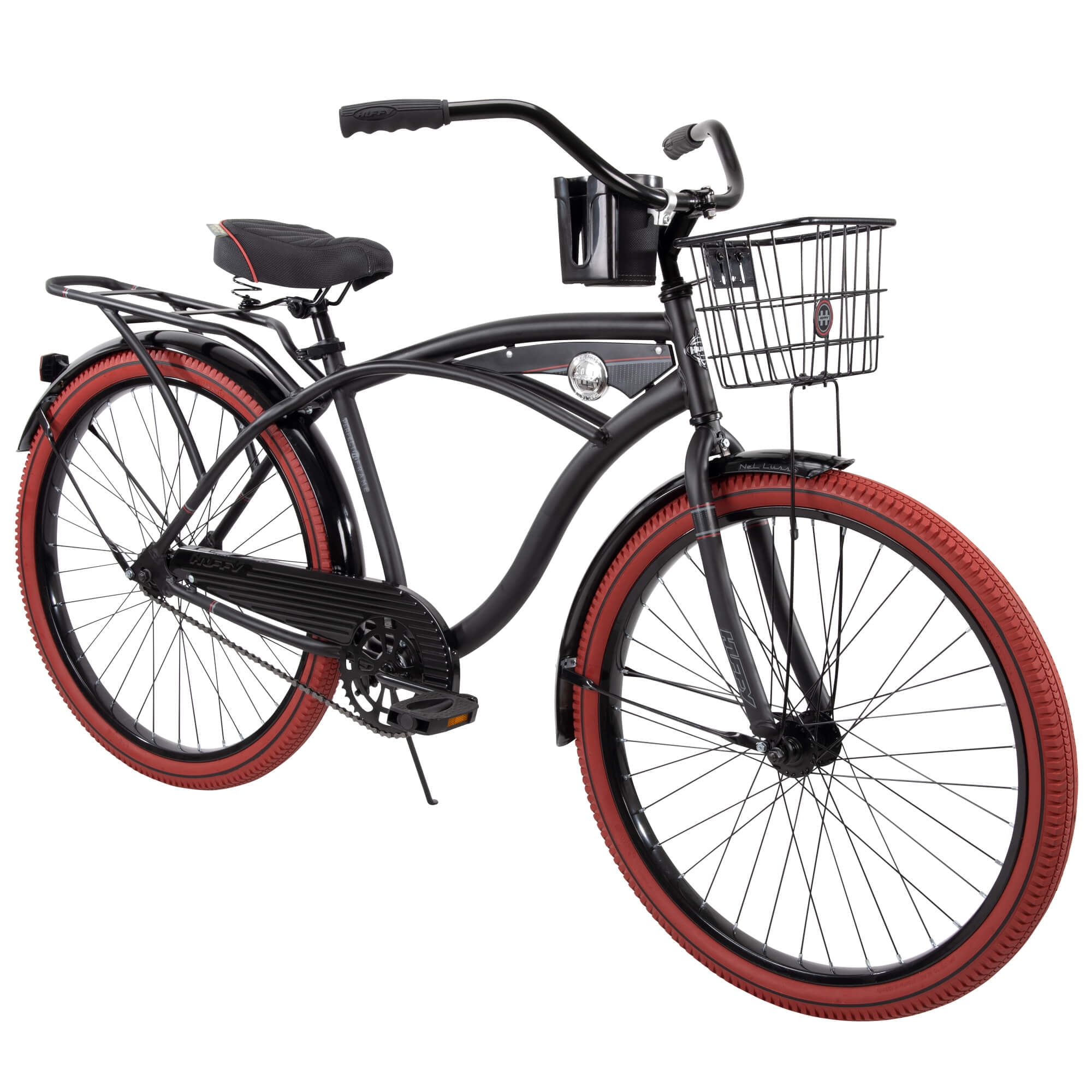 Huffy 26" Nel Lusso Cruiser Bike, Fits Riders 5'0"+, Matte Black, Adult, Men's