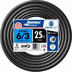 Southwire 25-Feet 6 / 3 / Romex SIMpull Stranded Indoor CU NM-B W/G Individual pack ( By-the-roll )