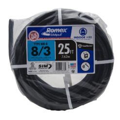 Southwire 25-Feet 8 / 3 / Romex SIMpull Stranded Indoor CU NM-B W/G Individual pack ( By-the-roll )