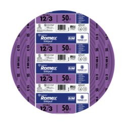 Southwire 50-Feet 12 / 3 / Romex SIMpull Solid Indoor CU NM-B W/G Individual pack ( By-the-roll )