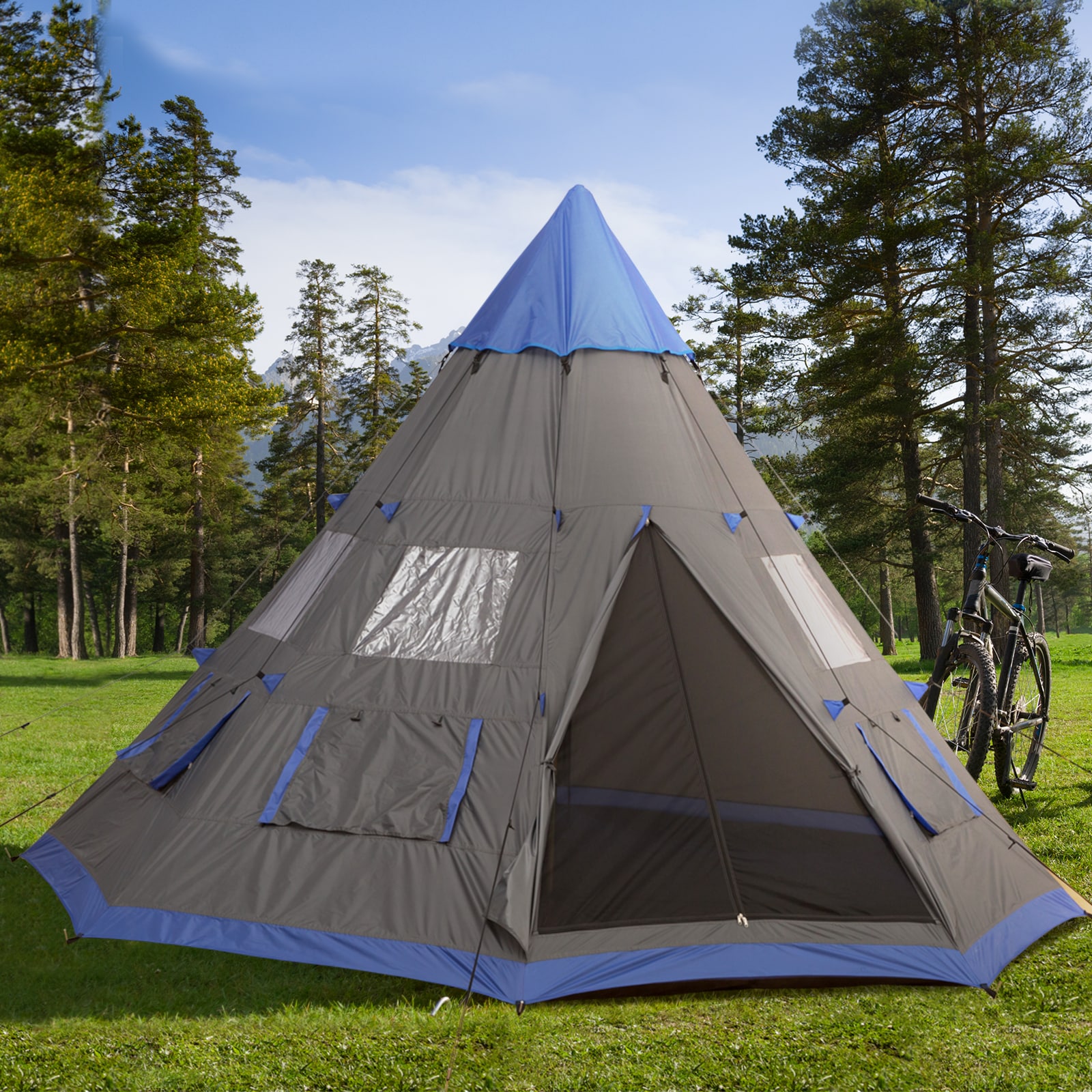 Outsunny Polyester 6 -Person Screen tent