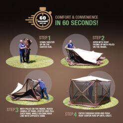 Clam Outdoors Polyester 8 -Person Screen tent