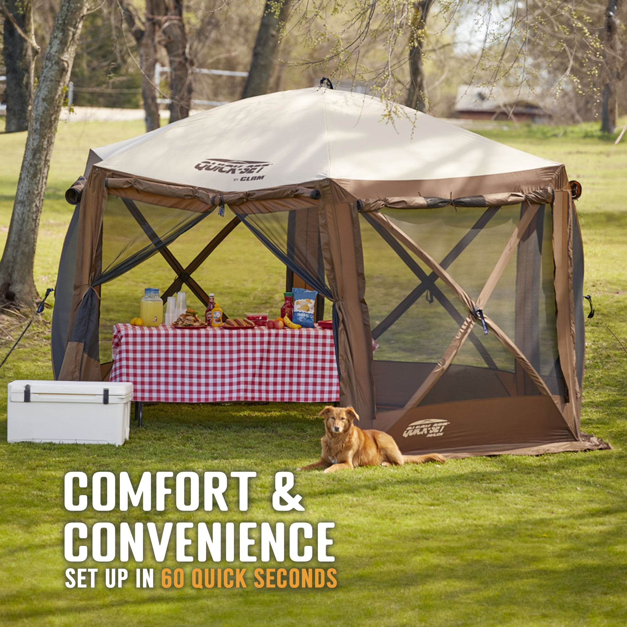 Clam Outdoors Polyester 8 -Person Screen tent