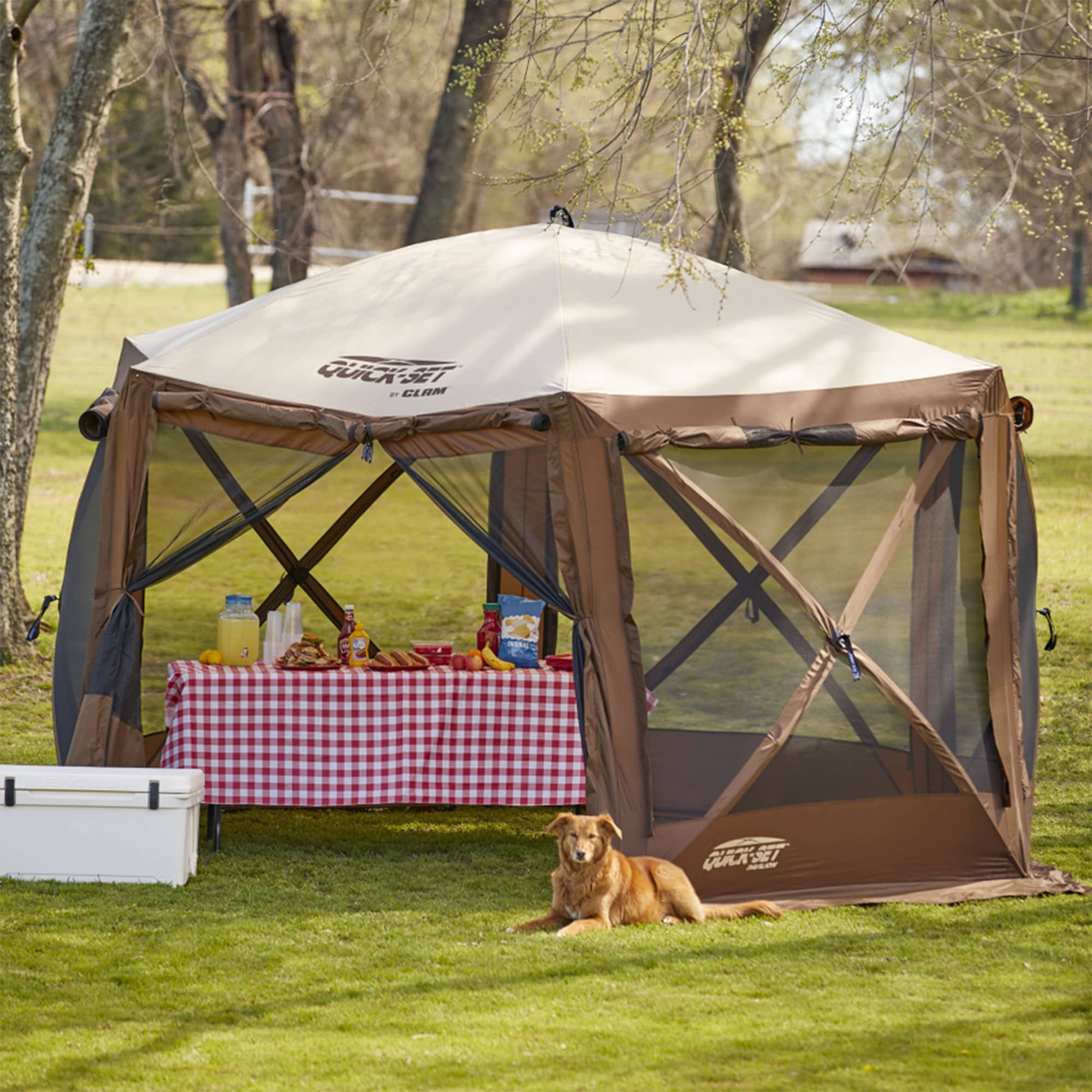 Clam Outdoors Polyester 8 -Person Screen tent