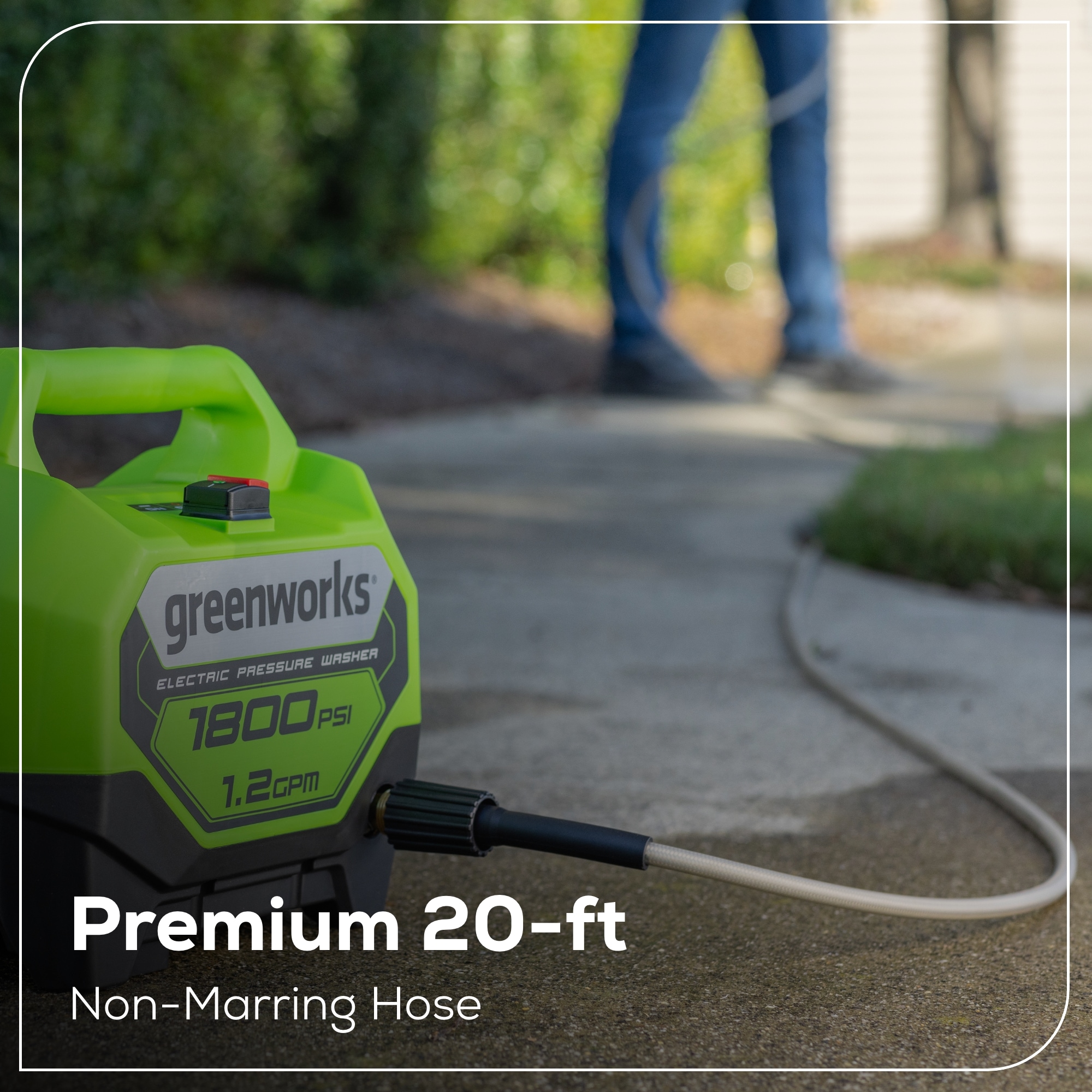 Greenworks 1800 PSI 1.2-GPM Cold Water Electric Pressure Washer with 2 Spray Tips