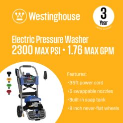 Westinghouse WPX2300e 2300 PSI 1.76-GPM Cold Water Electric Pressure Washer with 5 Spray Tips