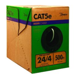 Southwire 500 ft. Gray 24/4 Solid CU CAT5e CMR (Riser) Data Cable 56917945
