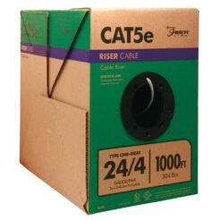 Southwire 1,000 ft. 24/4 Solid CU CAT5e CMR (Riser) Data Cable in Gray 56917949