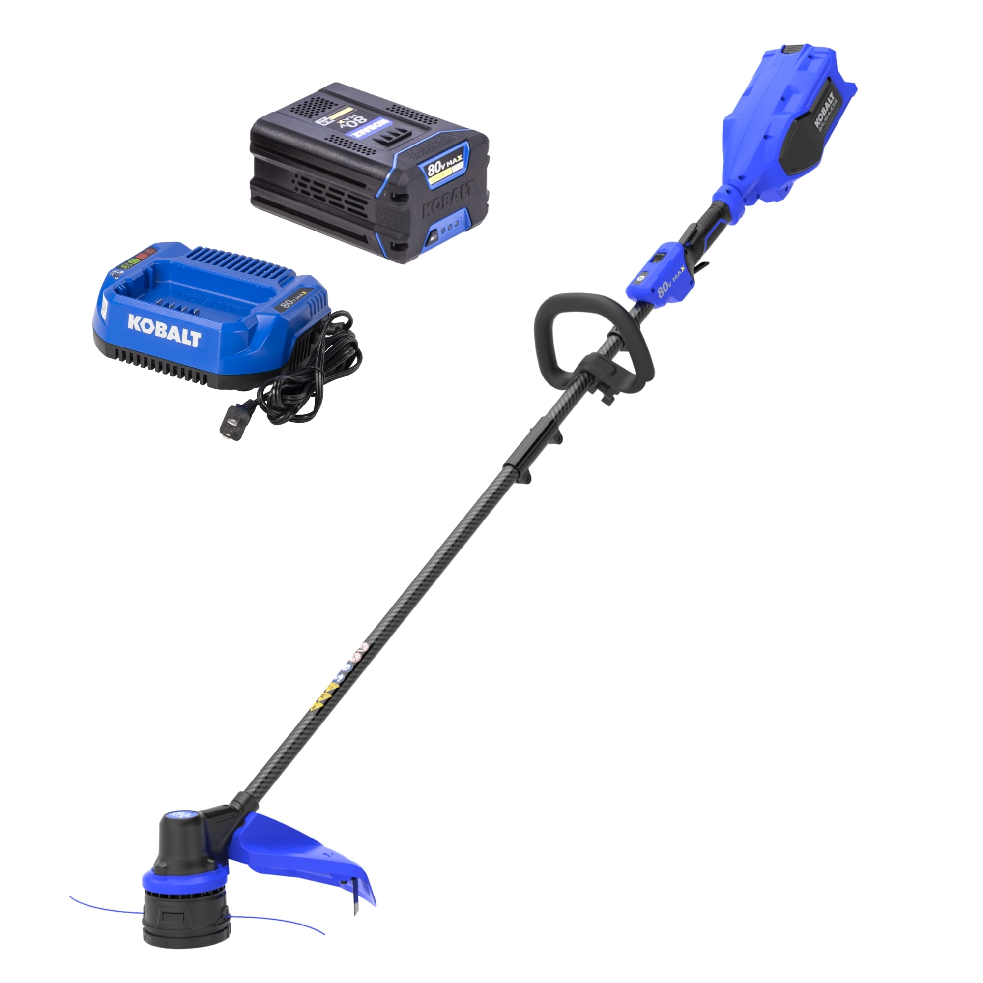 Kobalt Carbon Fiber 80-volt 17-in Straight Shaft Battery String Trimmer 2 Ah (Battery and Charger Included)