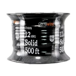 Cerrowire 500 ft. 12 Gauge Black Solid Copper THHN Wire 112-1651J