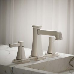 KOHLER Riff Vibrant Brushed Nickel Widespread 2-handle WaterSense Low-arc Residential Handle Bathroom Sink Faucet