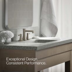 KOHLER Riff Vibrant Brushed Nickel Widespread 2-handle WaterSense Low-arc Residential Handle Bathroom Sink Faucet