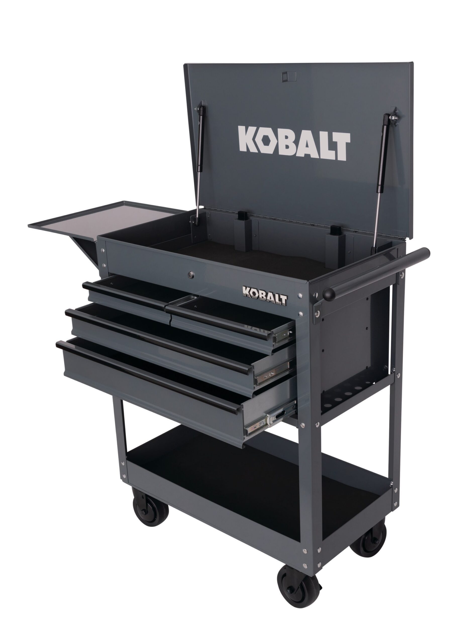 Kobalt 35-Inches W x 37.5-Inches H 4 -Drawer Steel Rolling Tool Cabinet ( Gray )