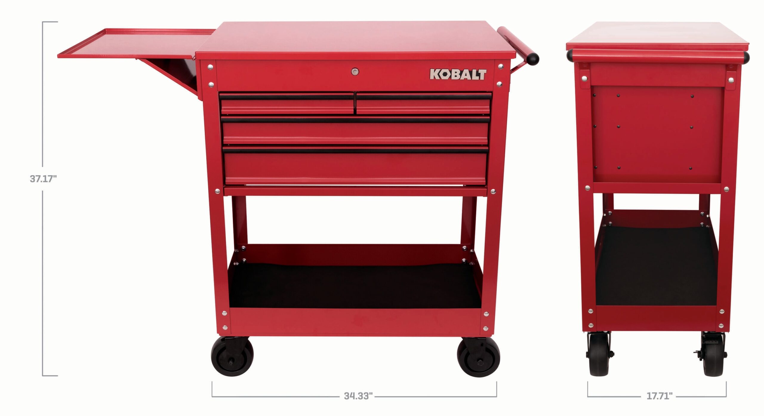 Kobalt 35-Inches W x 37.5-Inches H 4 -Drawer Steel Rolling Tool Cabinet ( Red )