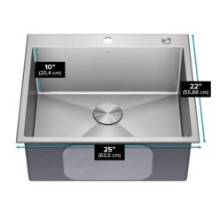 Kraus Standart PRO Dual-mount 25-in x 22-in Stainless steel Single bowl 2-Hole 16 -Gauge Kitchen Sink