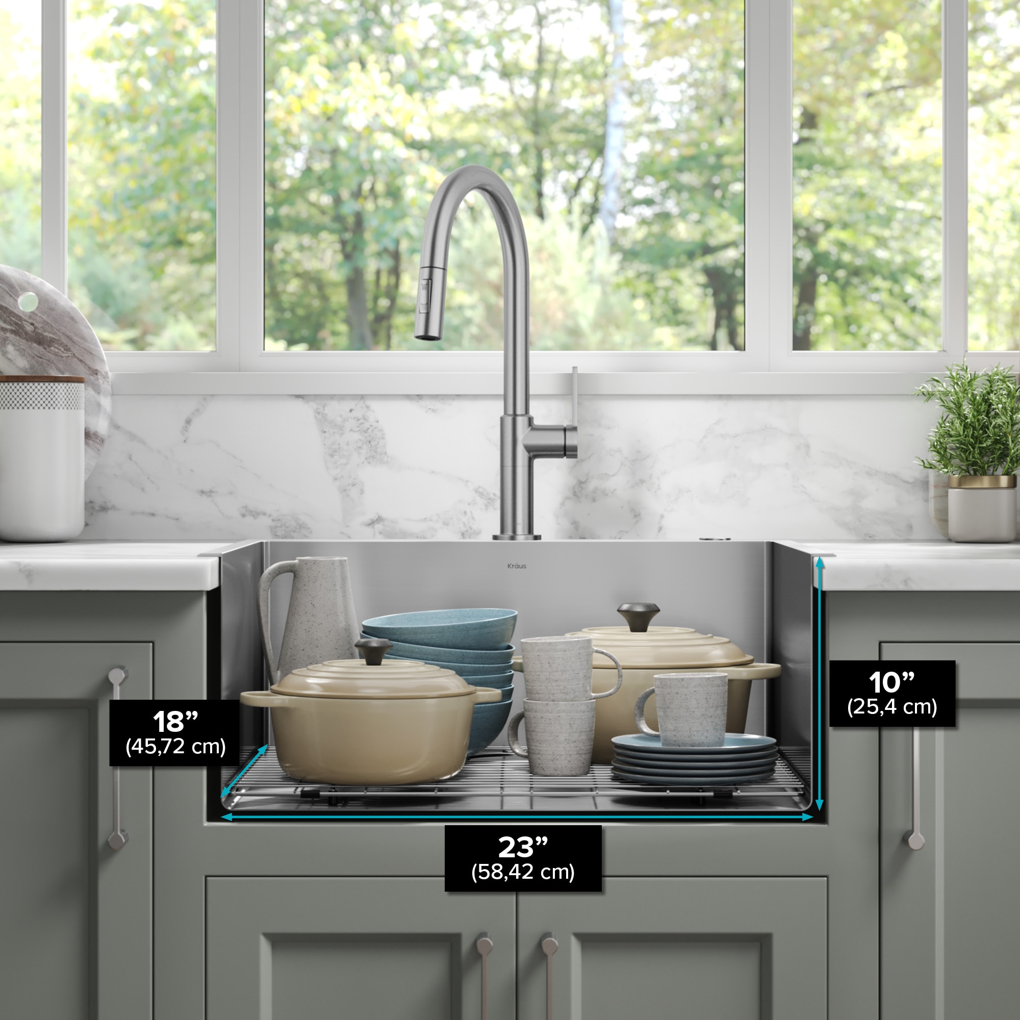 Kraus Standart PRO Dual-mount 25-in x 22-in Stainless steel Single bowl 2-Hole 16 -Gauge Kitchen Sink