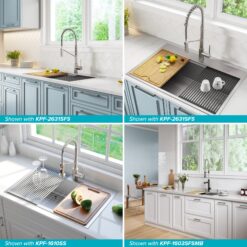 Kraus Kore Dual-mount 33-Inches x 22-Inches Stainless steel Single bowl 2-Hole 16 -Gauge Workstation Kitchen Sink