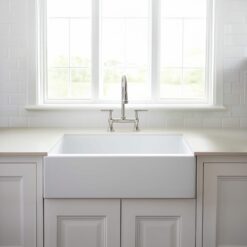SINKOLOGY Turner Undermount Farmhouse apron front 30-Inches x 18-Inches Fireclay Single bowl Kitchen Sink