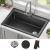 Kraus Forteza Dual-mount 33-Inches x 22-Inches Granite Single bowl 1-Hole Kitchen Sink
