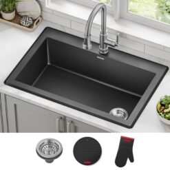 Kraus Forteza Dual-mount 33-Inches x 22-Inches Granite Single bowl 1-Hole Kitchen Sink
