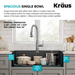 Kraus Forteza Dual-mount 33-Inches x 22-Inches Granite Single bowl 1-Hole Kitchen Sink
