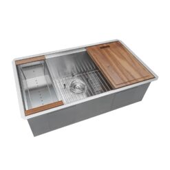 Ruvati Roma Undermount 33-Inches x 19-Inches Stainless steel Double equal bowl 16 -Gauge Workstation Kitchen Sink
