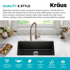 Kraus Undermount 31.5-Inches x 17-Inches Granite Single bowl Kitchen Sink
